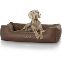 Knuffelwuff Leder Hundebett Sidney Braun