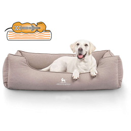 Knuffelwuff orthopädisches wasserabweisendes Hundebett Leon beige/grau M-L | Rückläufer