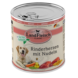 LandFleisch Dog Classic Rinderherzen mit Nudeln