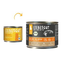 Liebesgut Biokost Adult Katze mit Lachs, Apfel und Karotte