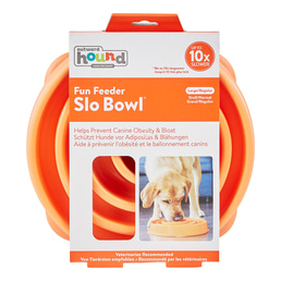 Fun Feeder Slo Bowl Anti Schling Swirl Orange