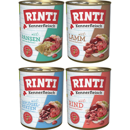Rinti Kennerfleisch Mix Rind&amp;Gefl.herzen&amp;Lamm&amp;Pansen 24x800g