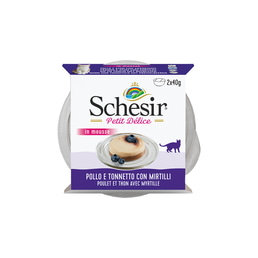 Schesir Cat Petit Delice Mousse Huhn Thunfisch &amp; Blaubeer