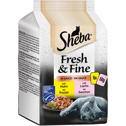 Sheba Fresh &amp; Fine in Sauce mit Huhn &amp; Lachs