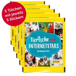 PANINI Tierische Internetstars Sammelsticker 25er Pack (5 Tütchen)