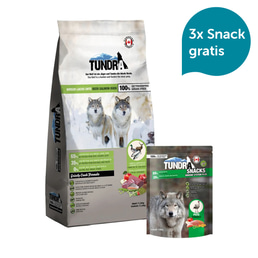 Tundra Trockenfutter mit Hirsch, Ente und Lachs 11,34kg + Snack Immune System Pute