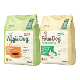 Green Petfood VeggieDog Origin 900g + FarmDog Active 900g gratis