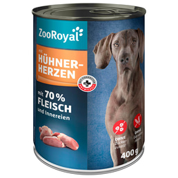 ZooRoyal Hunde-Nassfutter mit Hühnerherzen