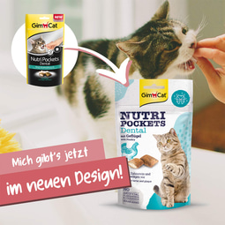 GimCat Nutri Pockets Dental - Snack Croccanti Per Gatti Con Ripieno Cremoso E Ingredienti Funzionali - Confezione Da 3 Sacchetti