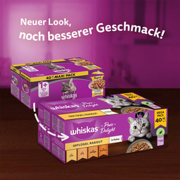 Whiskas Pure Delight Multipack Geflügel Ragout in Gelee 40x85g