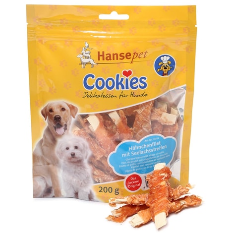 Hansepet Hundesnack Cookies Delikatess-Hähnchenfilet mit Seelachsstreifen