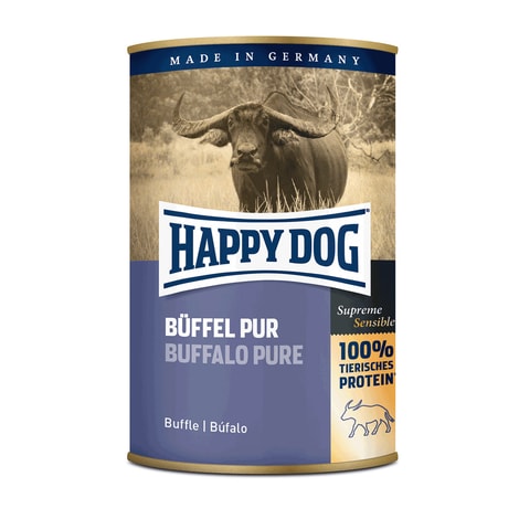 Happy Dog Hundefutter Büffel Pur 24x400g