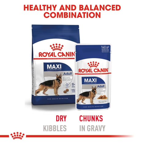 ROYAL CANIN Maxi Adult 4kg + Maxi Adult in Soße 10x140g