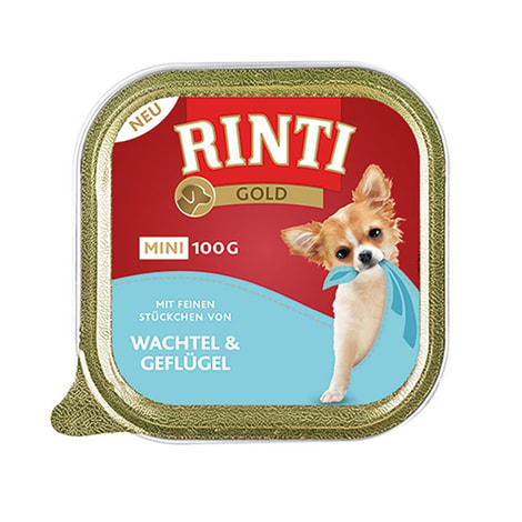 Rinti Hunde-Nassfutter Gold Mini Wachtel & Geflügel
