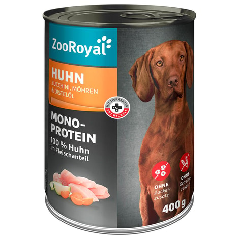 ZooRoyal Mono-Protein Huhn mit Zucchini Möhren & Distelöl