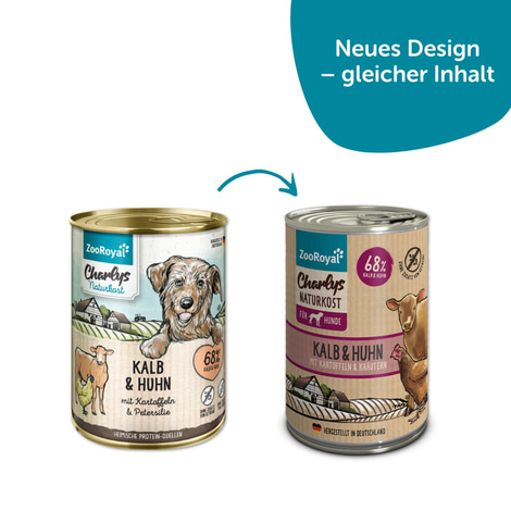 ZooRoyal Charlys Naturkost Kalb, Huhn, Kartoffeln, Kräuter