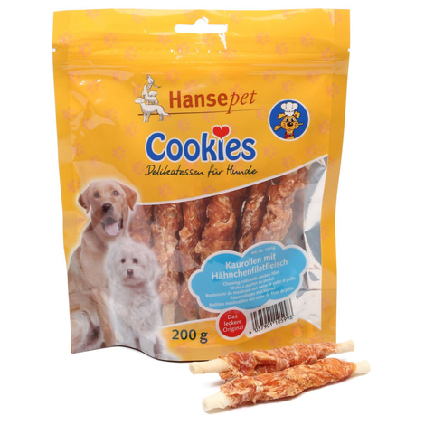 Hansepet Hundesnack Cookies Delikatess-Hähnchenfilet auf Kaurolle 200 g