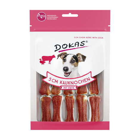 Dokas Hundesnack 5cm Kauknochen mit Ente