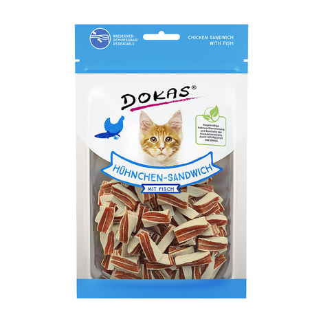 Dokas Katzensnack Hühnchen-Sandwich mit Fisch