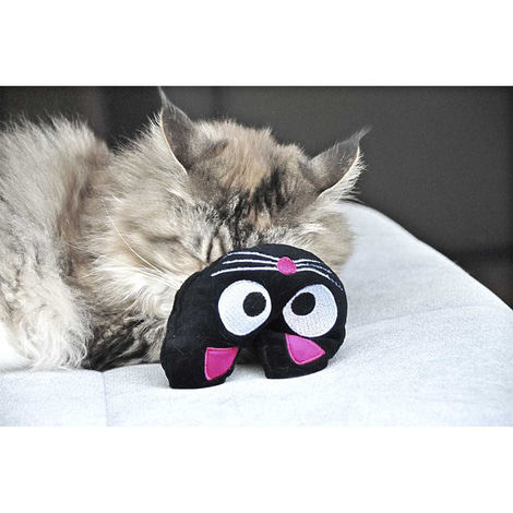 Aumüller Katzenspielkissen Katzenkopf Blacky mit Dinkelspelz und Baldrian