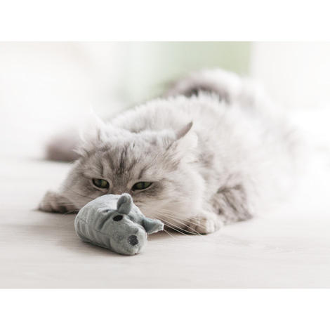 Aumüller Katzenspielkissen Baldi Maus Beige