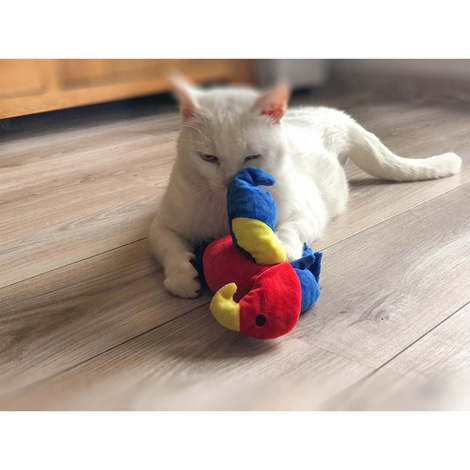 Aumüller Papagei Polly Katzenspielkissen mit Baldrianwurzel und Dinkelspelz