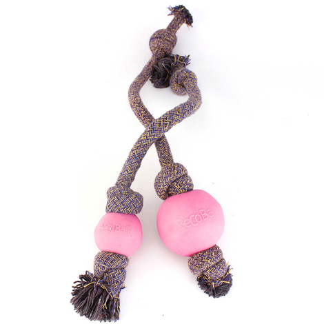 Beco Pets Spielball mit Seil pink