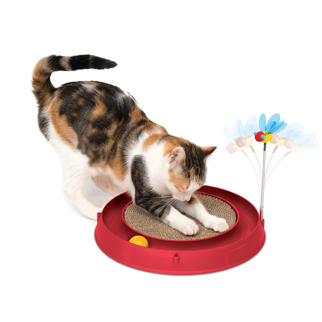 Catit Play 3in1 Circuit Ball Spielzeug mit Kratzmatte
