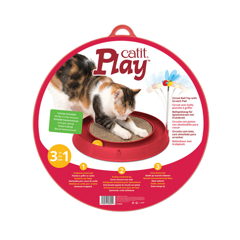 Catit Play 3in1 Circuit Ball Spielzeug mit Kratzmatte
