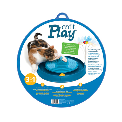 Catit Play 3in1 Circuit Ball Spielzeug mit Katzenminze-Massagebürsten