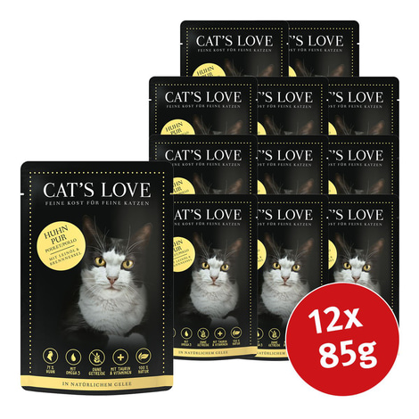 Cat's Love Nassfutter Huhn Pur mit Leinöl & Brennnessel