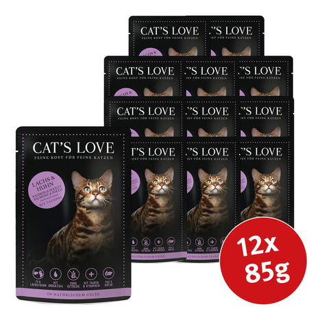 Cat's Love Nassfutter Lachs & Huhn mit Petersilie & Lachsöl