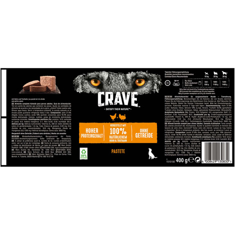 CRAVE Adult Pastete Multipack 6x400g