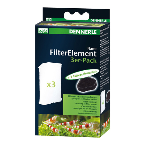 Dennerle Ersatz-Filterelemente für Eckfilter 3er Pack