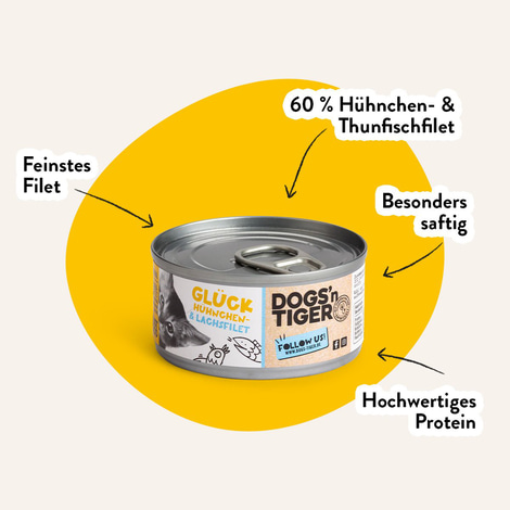 Dogs'n Tiger Glück Nassfutter Hühner- & Lachsfilet