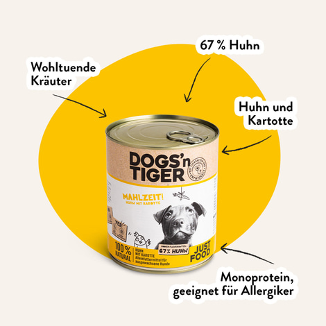 Dogs'n Tiger Mahlzeit! Nassfutter Huhn mit Karotte