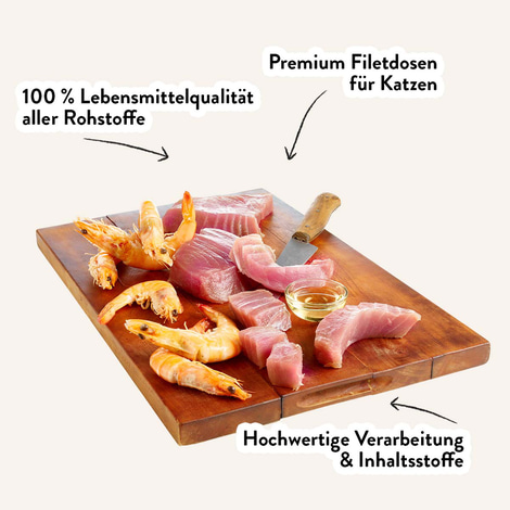 Dogs'n Tiger Naschkatze Nassfutter Thunfischfilet & Shrimps
