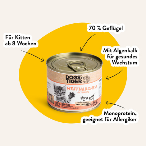 Dogs'n Tiger Nesthäkchen Kitten Nassfutter Geflügel