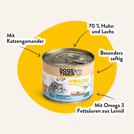 Dogs'n Tiger Wohltat Nassfutter Huhn & Lachs