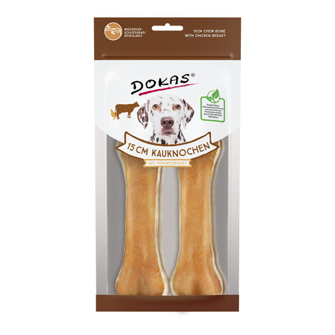 Dokas 15 cm Kauknochen mit Huhn