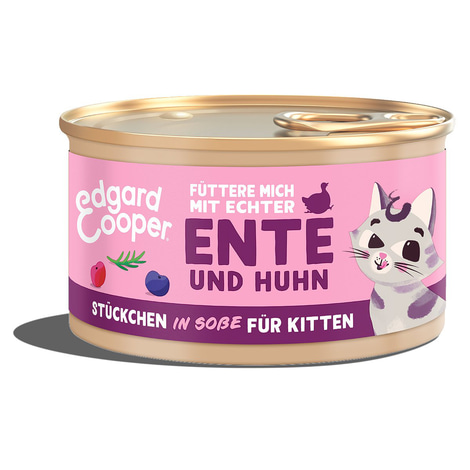 Edgard & Cooper Stückchen in Sauce Kitten Ente und Huhn
