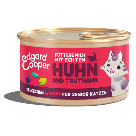 Edgard & Cooper Stückchen in Sauce Senior Truthahn und Huhn