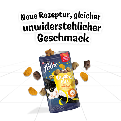 FELIX KnabberMix Dreikäsehoch Katzensnack bunter Mix