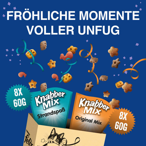 FELIX KnabberMix Original & Strandspaß Katzensnack 2x8x60g