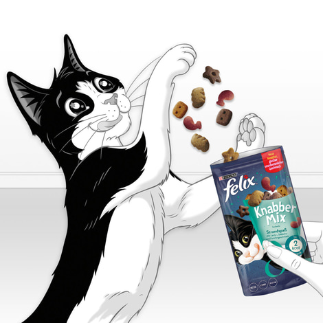 FELIX KnabberMix Strandspaß Katzensnack bunter Mix