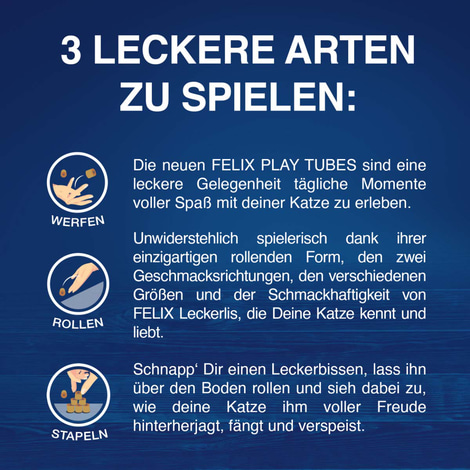 FELIX Play Tubes Katzensnack Truthahn & Schinken