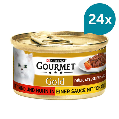 Gourmet Gold Délicatesse en Sauce Rind & Huhn