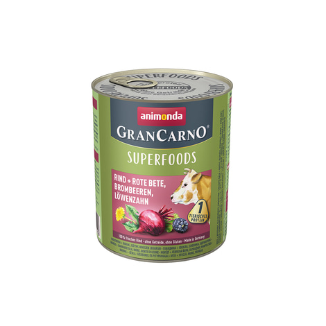 animonda GranCarno superfoods Rind + rote Bete + Brombeere + Löwenzahn