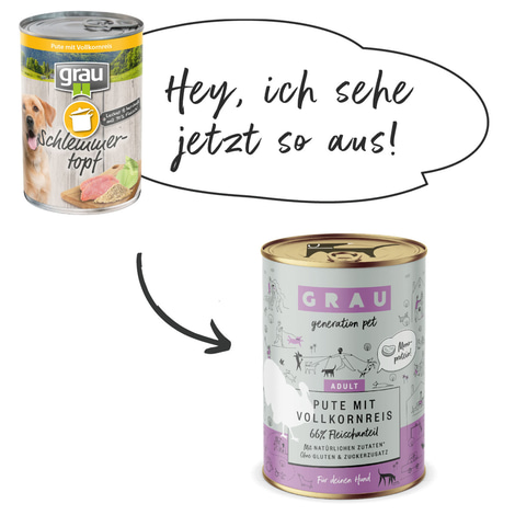 GRAU Hund Adult Pute mit Vollkornreis