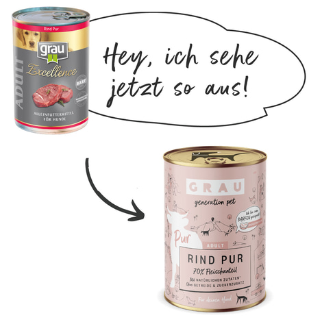 GRAU Hund Adult Rind Pur